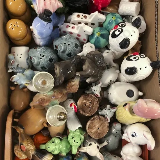 Box Quantity of Novelty Salt and Pepper Shakers