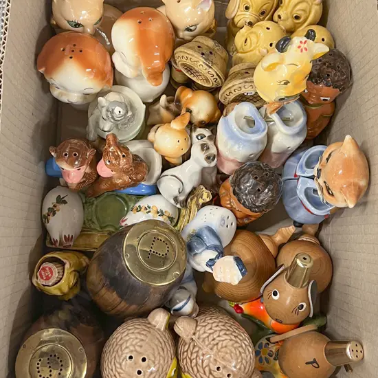 Box Quantity of Novelty Salt and Pepper Shakers