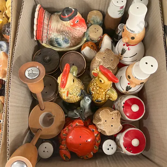 Box Quantity of Novelty Salt and Pepper Shakers