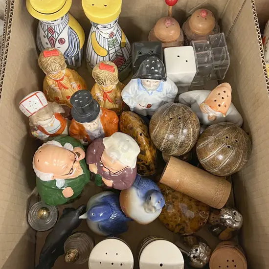 Box Quantity of Novelty Salt and Pepper Shakers