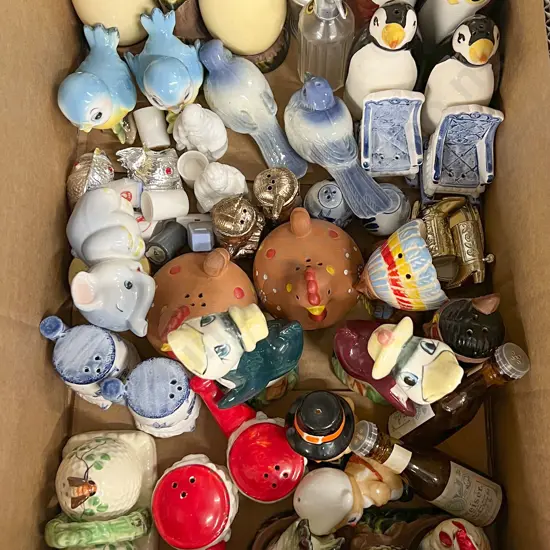 Box Quantity of Novelty Salt and Pepper Shakers