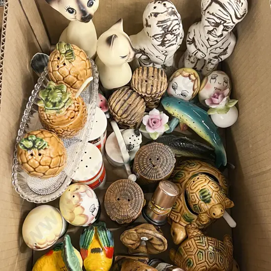 Box Quantity of Novelty Salt and Pepper Shakers