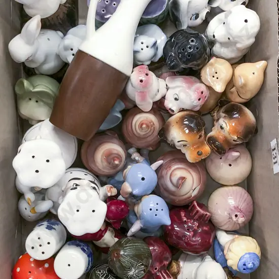 Box Quantity of Novelty Salt and Pepper Shakers