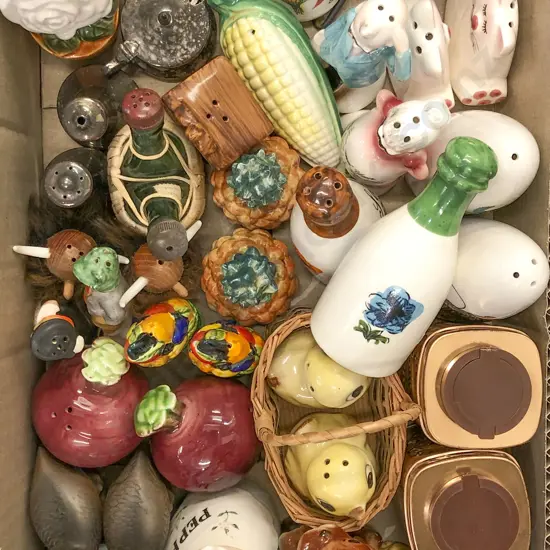 Box Quantity of Novelty Salt and Pepper Shakers