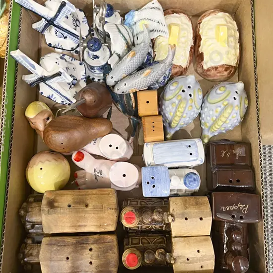 Small Box Quantity of Novelty Salt and Pepper Shakers