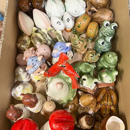 Box Quantity of Novelty Salt and Pepper Shakers