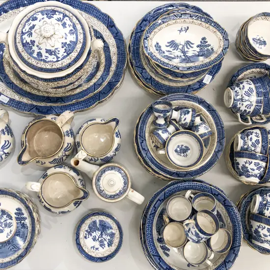 Large Quantity of Assorted Booths "Real Old Willow" Pattern Dinner China (Minor Faults)