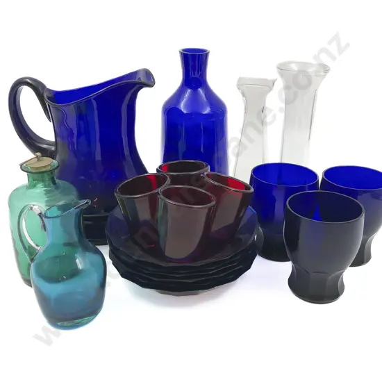 Quantity of Assorted Colored Glassware