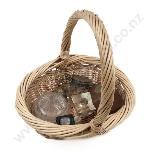 Quantity of Assorted Incl. Trinket Boxes and Ink Well Etc. in Basket