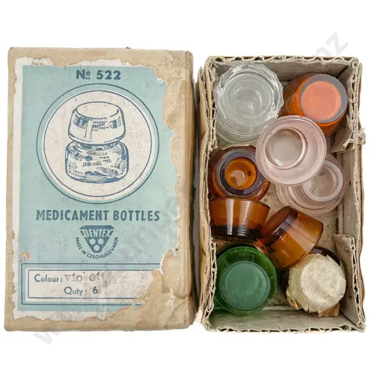 Small Box of Assorted Medicament Bottles