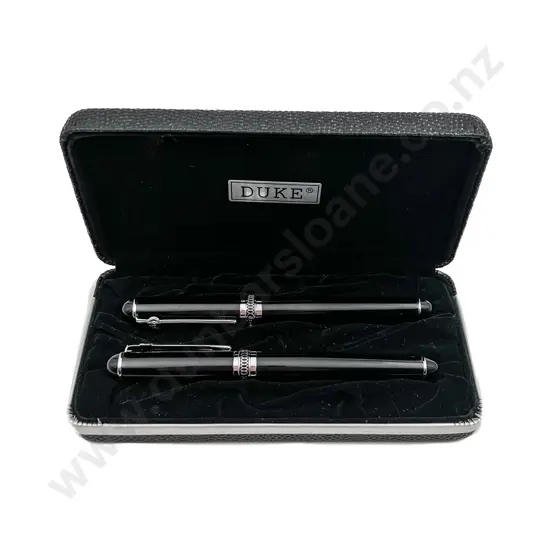 Cased Duke Pen Set Incl. Fountain and Ballpoint