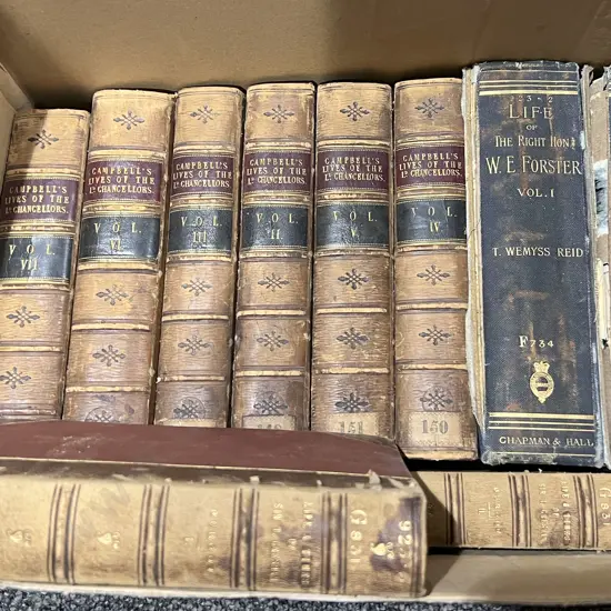 Box of Mostly Campbell's Lives of the Lord Chancellors Various Volumes