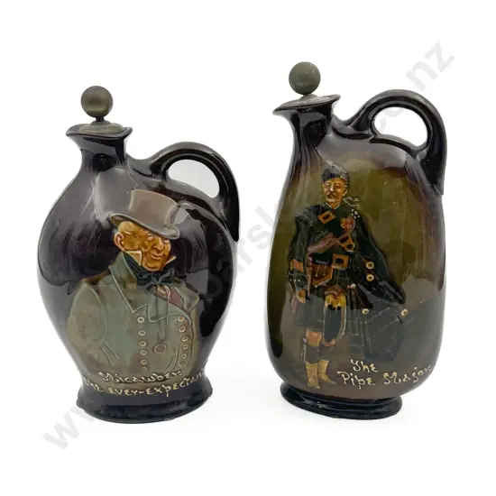 Two RD Dewars Whiskey Kingsware Decanters