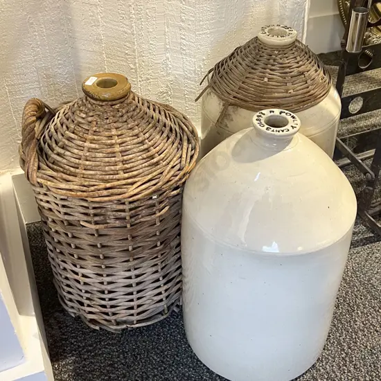 Three Various Stoneware Spirit Bottles