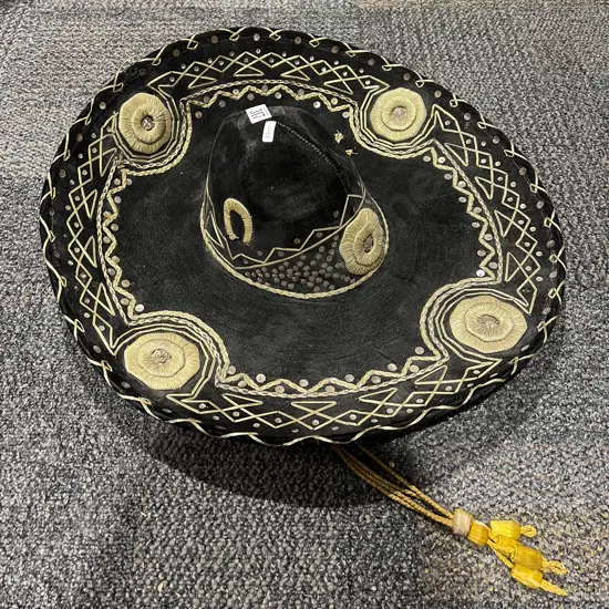 Black and Gilt Embroidered Sombrero