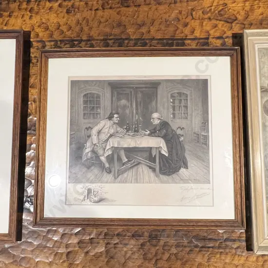 Watercolor Work by A. Buzzi Together With Two Prints of Works by Meissonier and W. Dendy Sadler (3)