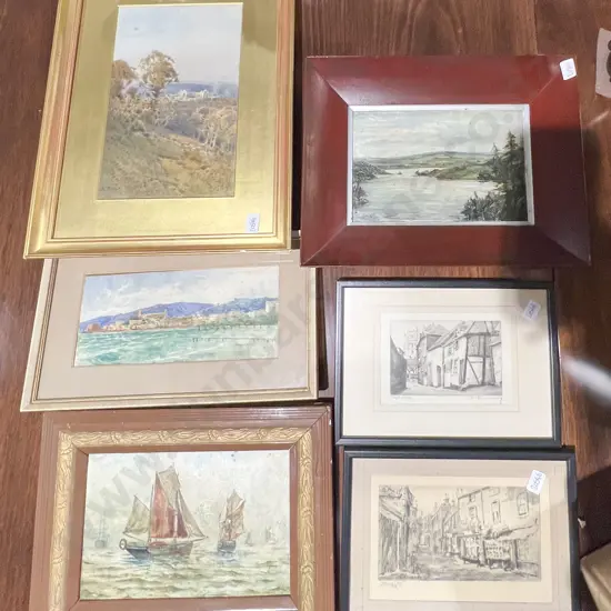 Box of Six Assorted Framed Original Works (AF)