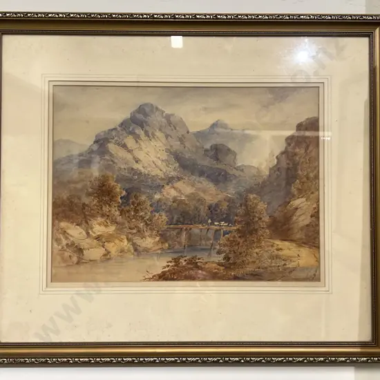 Gilt Framed Watercolor Landscape