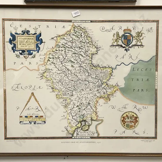 Reproduction Saxton's Map of Staffordshire