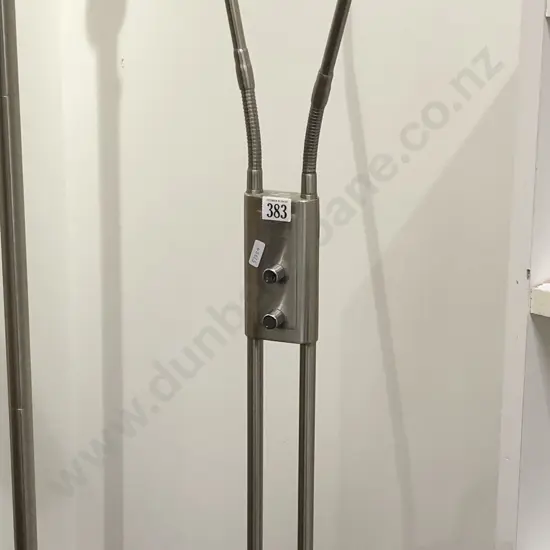 Modern Chrome Two Light Standard Lamp with Adjustable Necks