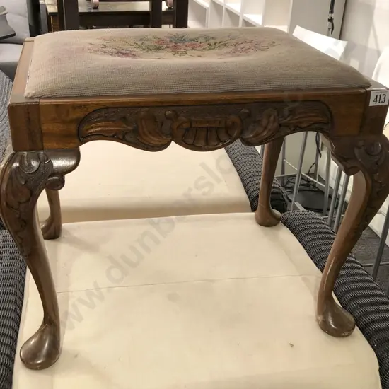 Tapestry Top Footstool