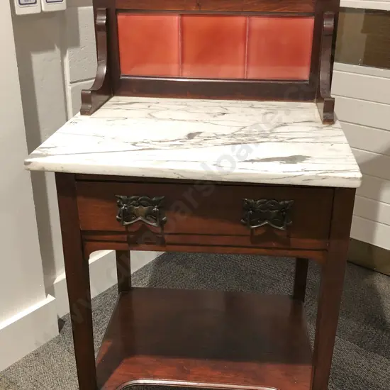 Art Nouveau Marble Top Wash Stand