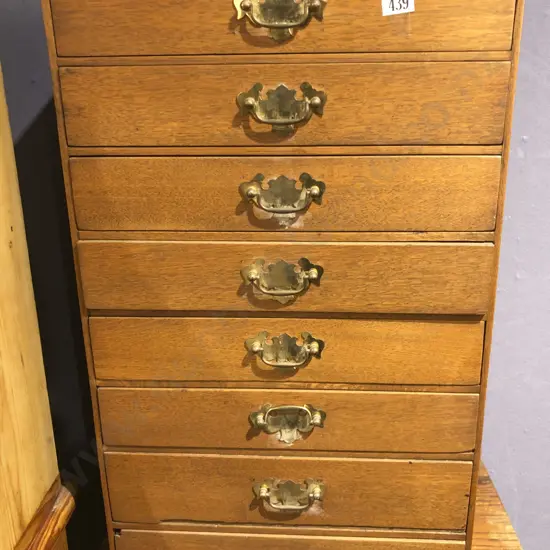 Small Oak Eight Drawer Chest