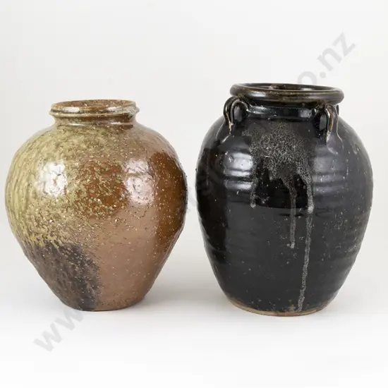 Andrew Van der Putten Vase Together With A Salt Glazed Vase