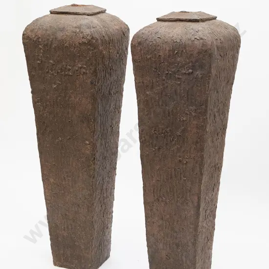 A Pair Of Rare Philip Luxton Large Sculptural Vases