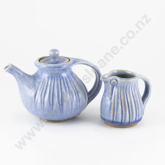 Toby Stafford Blue Teapot and Milk Jug