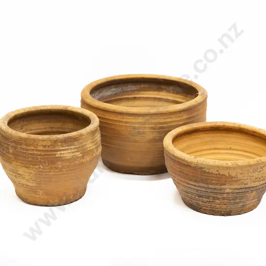 Three Barry Brickell Terracotta Garden Planters