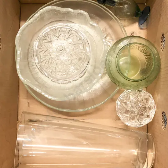 Box of Assorted Crystal and Glassware