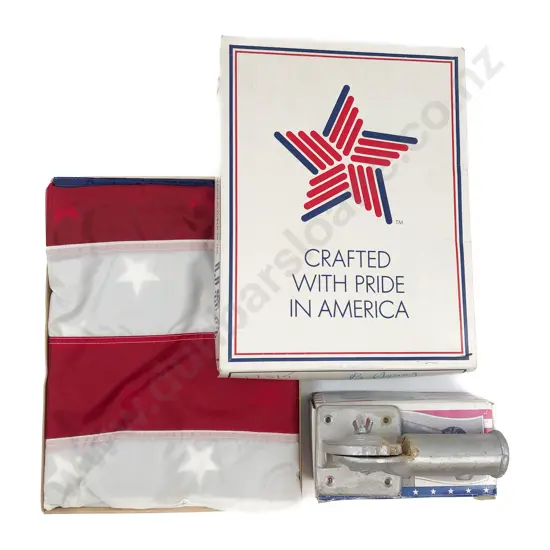Boxed American Flag Together with Flagpole Holder