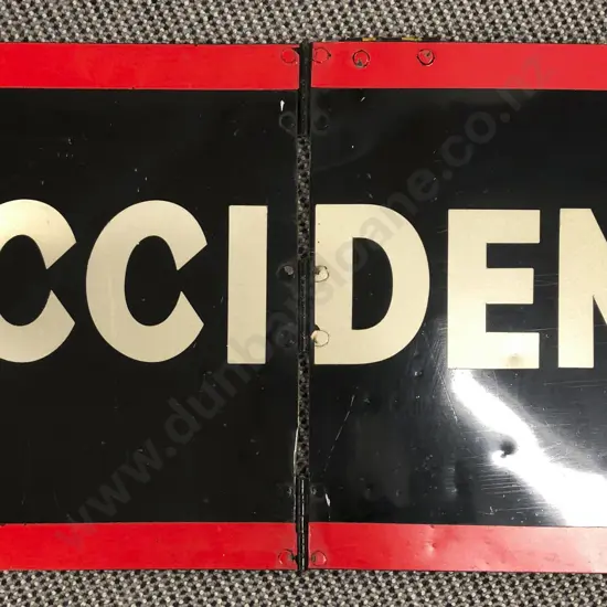 Vintage Folding Accident Sign