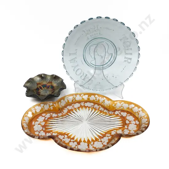 Three Pieces of Assorted Glassware Including Royal Commemorative