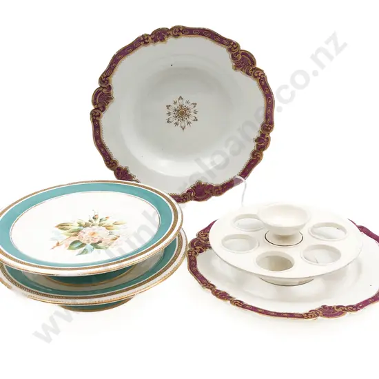 Quantity of Assorted Fancy China Plates Together with Egg Rest