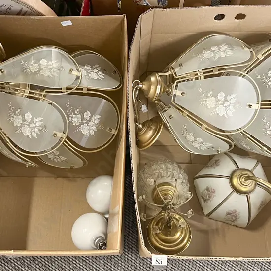 Two Boxes of Assorted Light Fittings