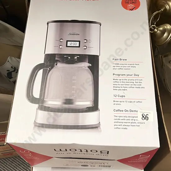 Two Boxed As New Sunbeam Auto Brew Drip Filter Coffee Machines