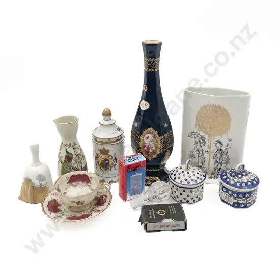 Box of Assorted Fancy China incl Rosenthal Vase etc