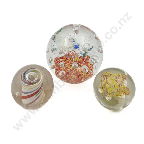 Three Art Glass Paperweights