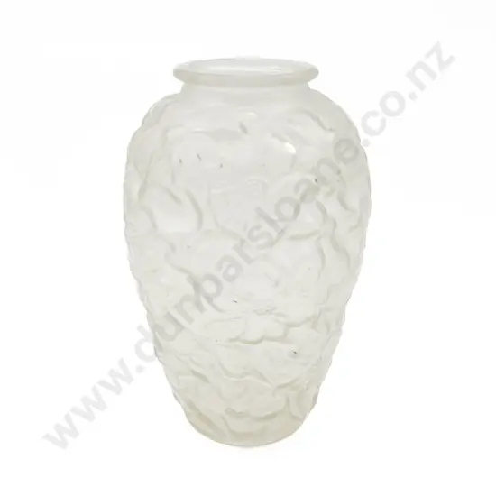 A Large Lalique Style Frosted Glass Vase