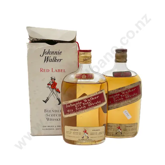 Two Johnnie Walker Hip Flask Bottles