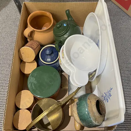 Box of Assorted incl Marble Rolling Pin