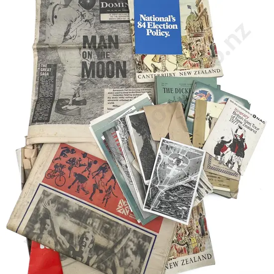 Box of Assorted Vintage Pamphlets Postcards & Newspapers