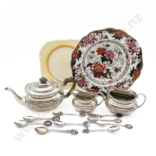 Mixed Lot of Assorted incl Three Piece S/P Teaset & Cutlery