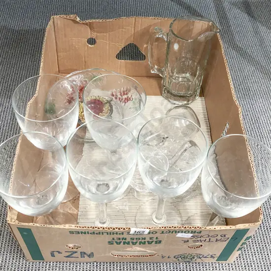 Box of Assorted Glassware