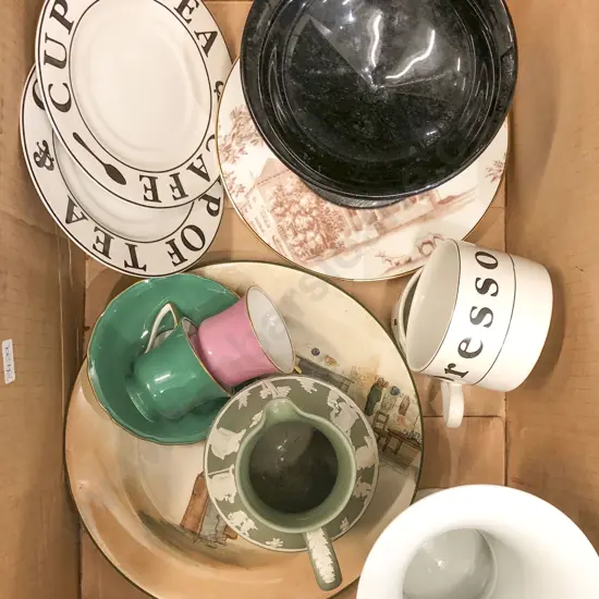 Box of Assorted China incl RD and Wedgwood