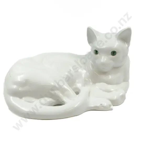 White Glazed Cat Ornament