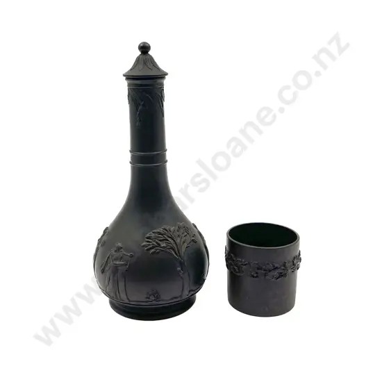 Wedgwood Basalt Stoppered Bottle & Cup
