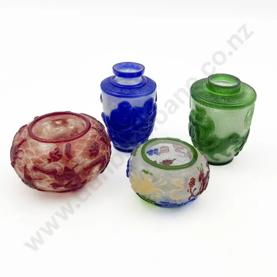 Four Cameo Glass Vases (a/f)